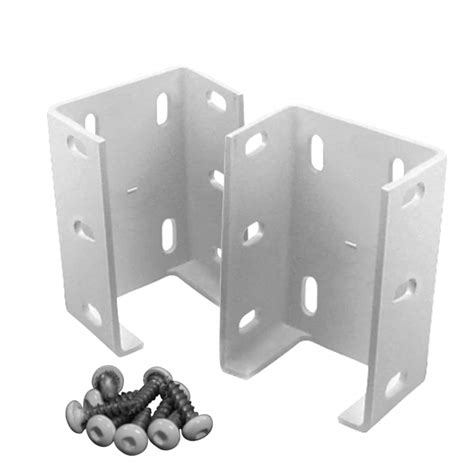 2-pack white metal aluminum fence brackets|aluminum fence wall mounting brackets.